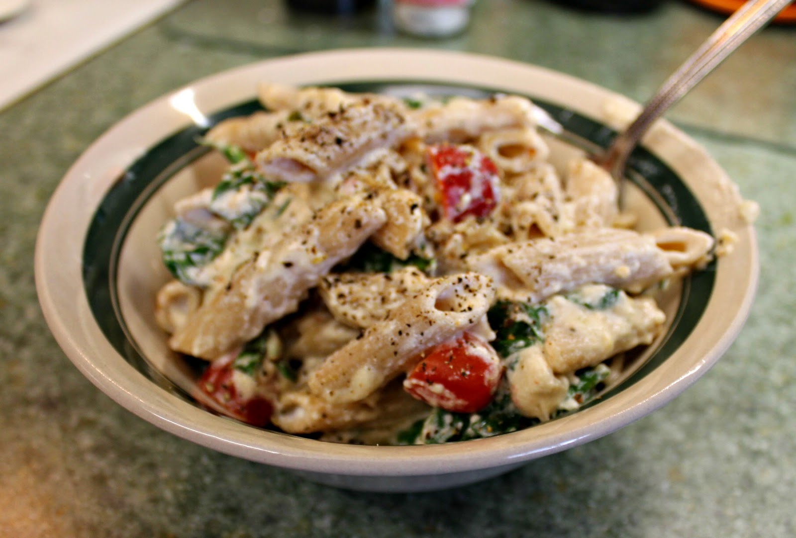 Garlic Ricotta Pasta with Spinach and Tomatoes With Love, Rachel
